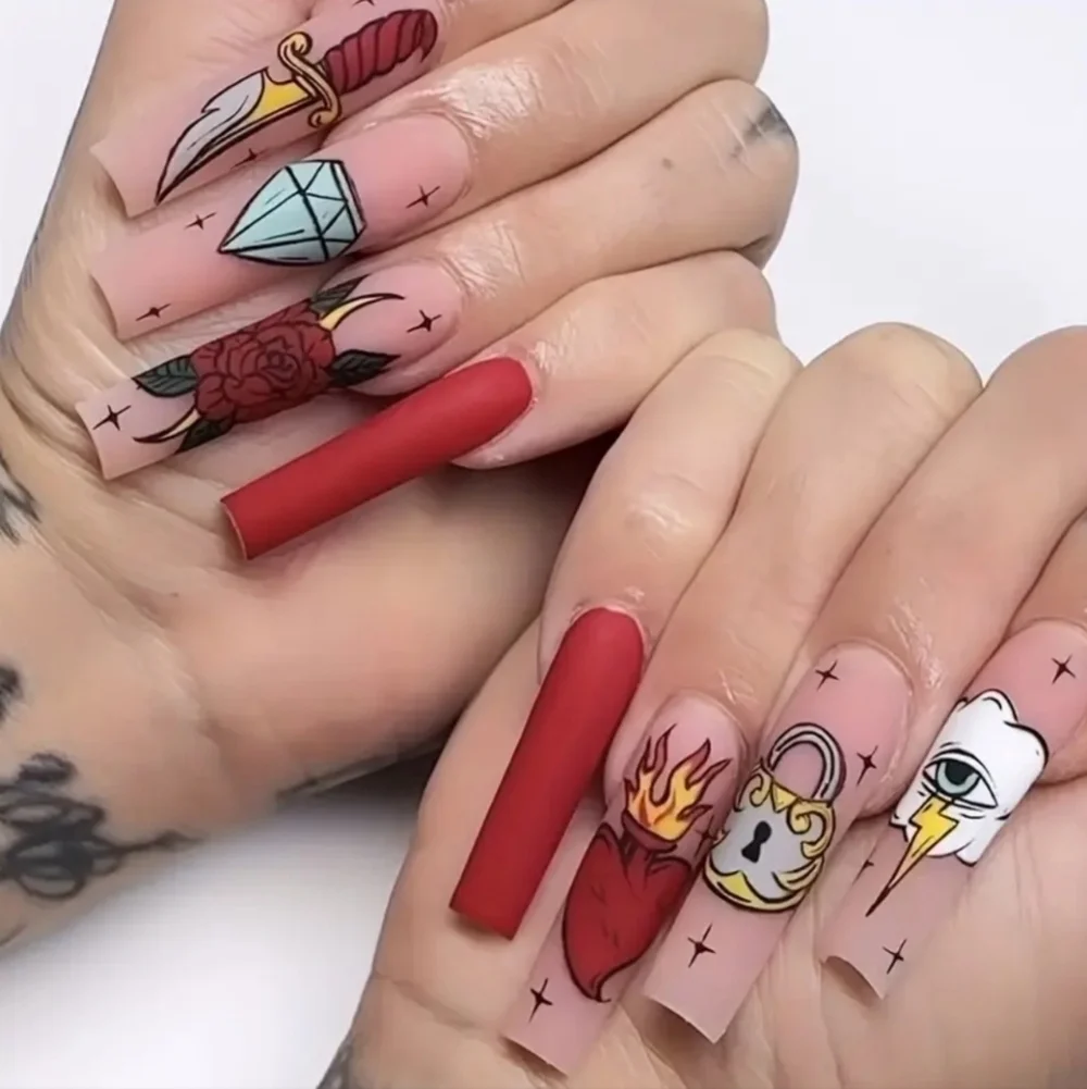 24 Pieces Fake press on nails
